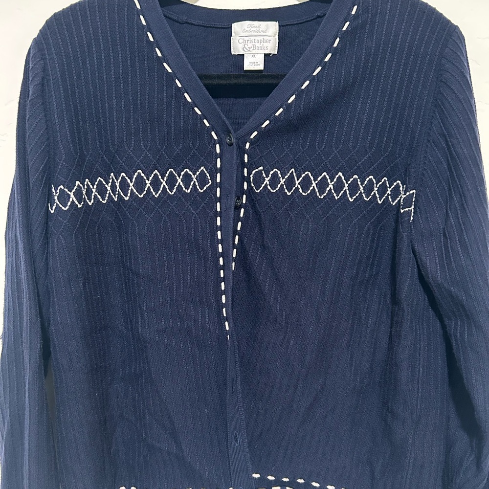 Christopher & Banks Navy Blue Sweater